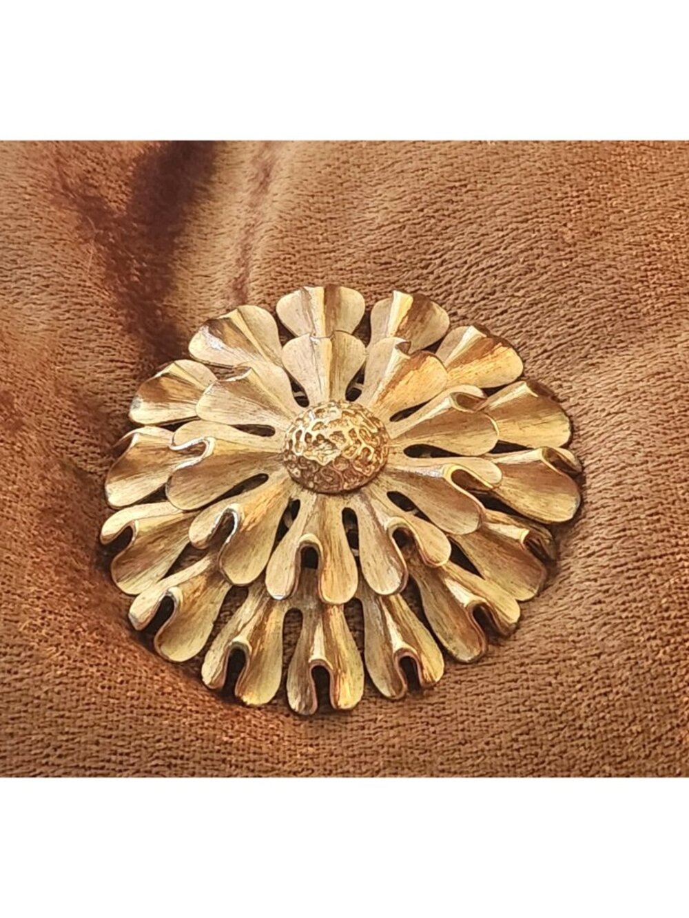 Vintage Monet Flower Brooch Brushed